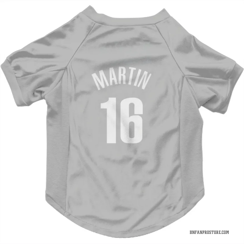 Jaylen Martin Gray Brooklyn Nets Cat & Dog Pet Jersey