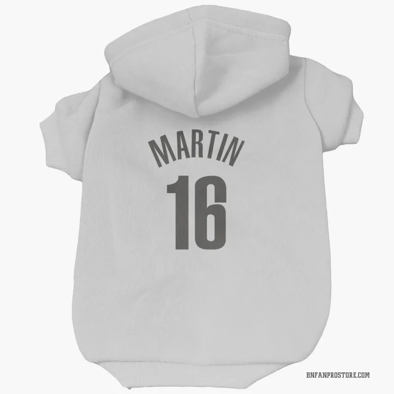 Jaylen Martin White Brooklyn Nets Cat & Dog Pet Hoodie